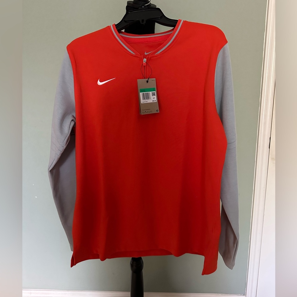 Nike‎ Dri-Fit Pullover Women's Orange/Gray crewneck New with Tags. Size XL